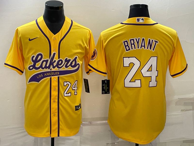 Nike 2023 Men Los Angeles Lakers #24 Bryant yellow NBA Jersey style 4